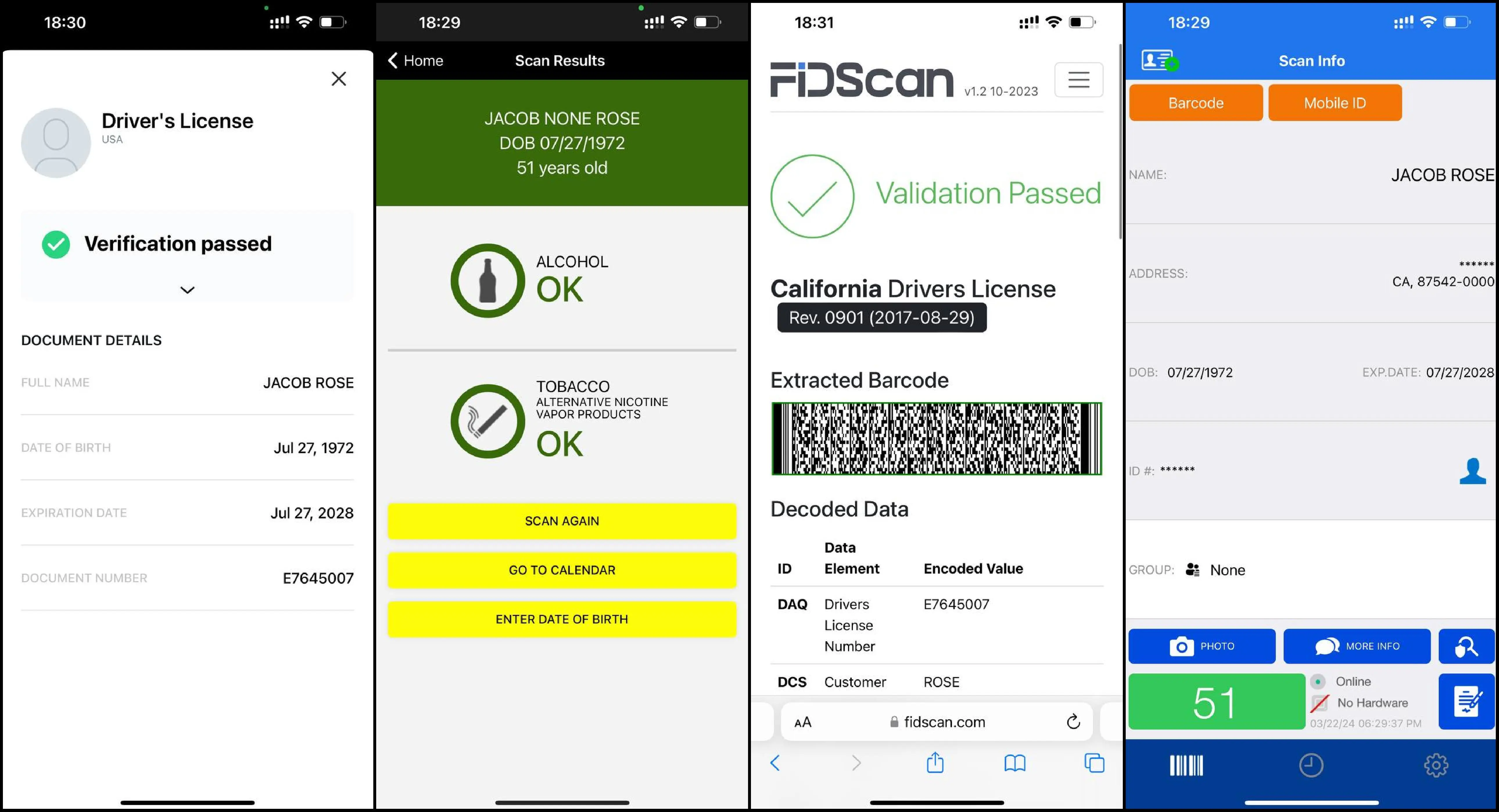 Application for barcode validation