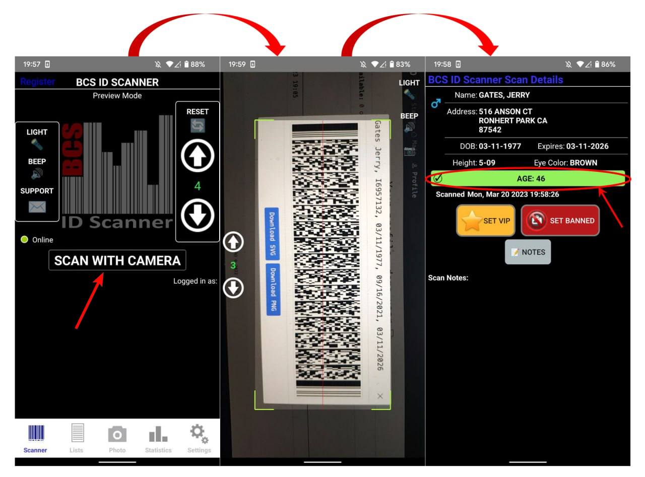 BCS ID Scanner application for barcode checking