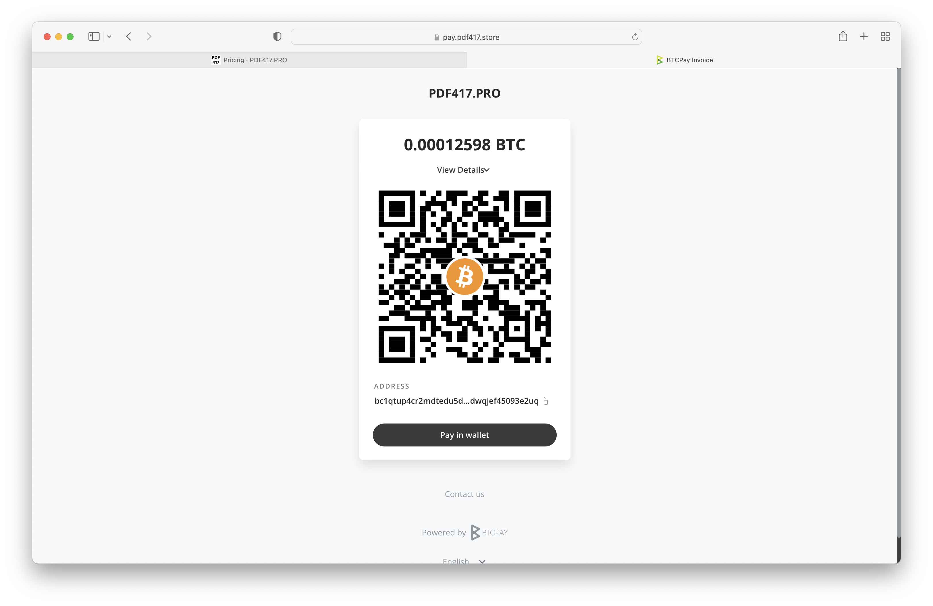 invoice page example