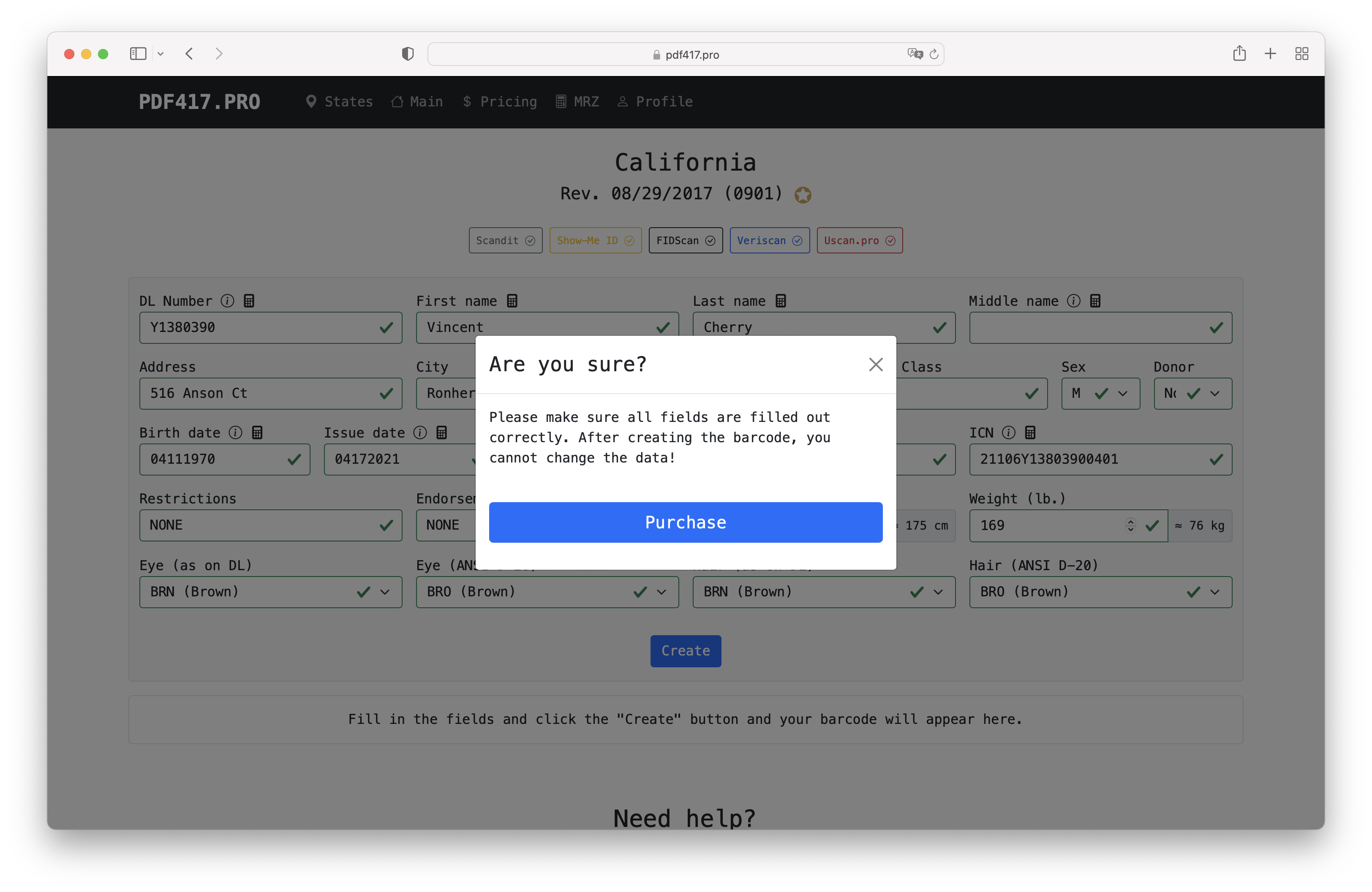 Confirm the Generation